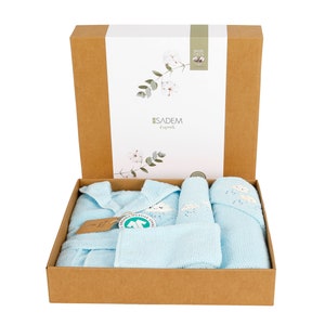 BABY BATHROBE SET 4 Pieces / %100 Organic Cotton / Newborn Gift Set ...