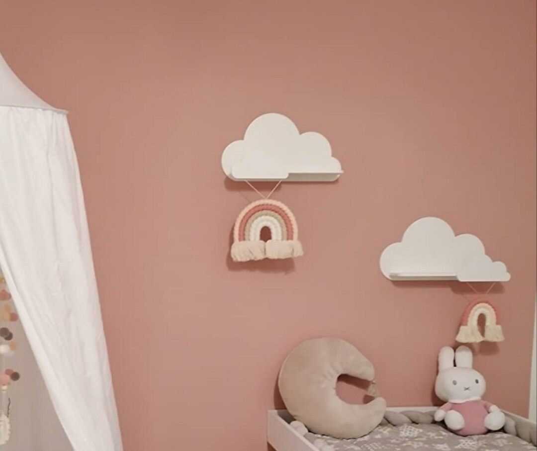 Set of 2 CLOUD WALL SHELF / Nursery Shelves / Wooden Floating Shelf / Baby Room Decoration