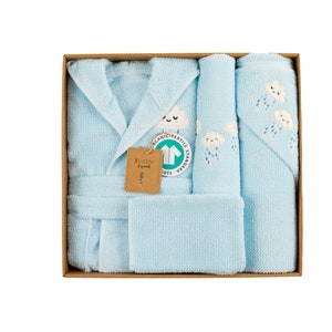 BABY BATHROBE SET 4 Pieces / %100 Organic Cotton / Newborn Gift Set ...
