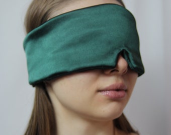 Emerald Silk Eye Mask / Sleep Mask, Deep Sleep & Anti Ageing, 100% Pure Organic Silk Sleeping Band