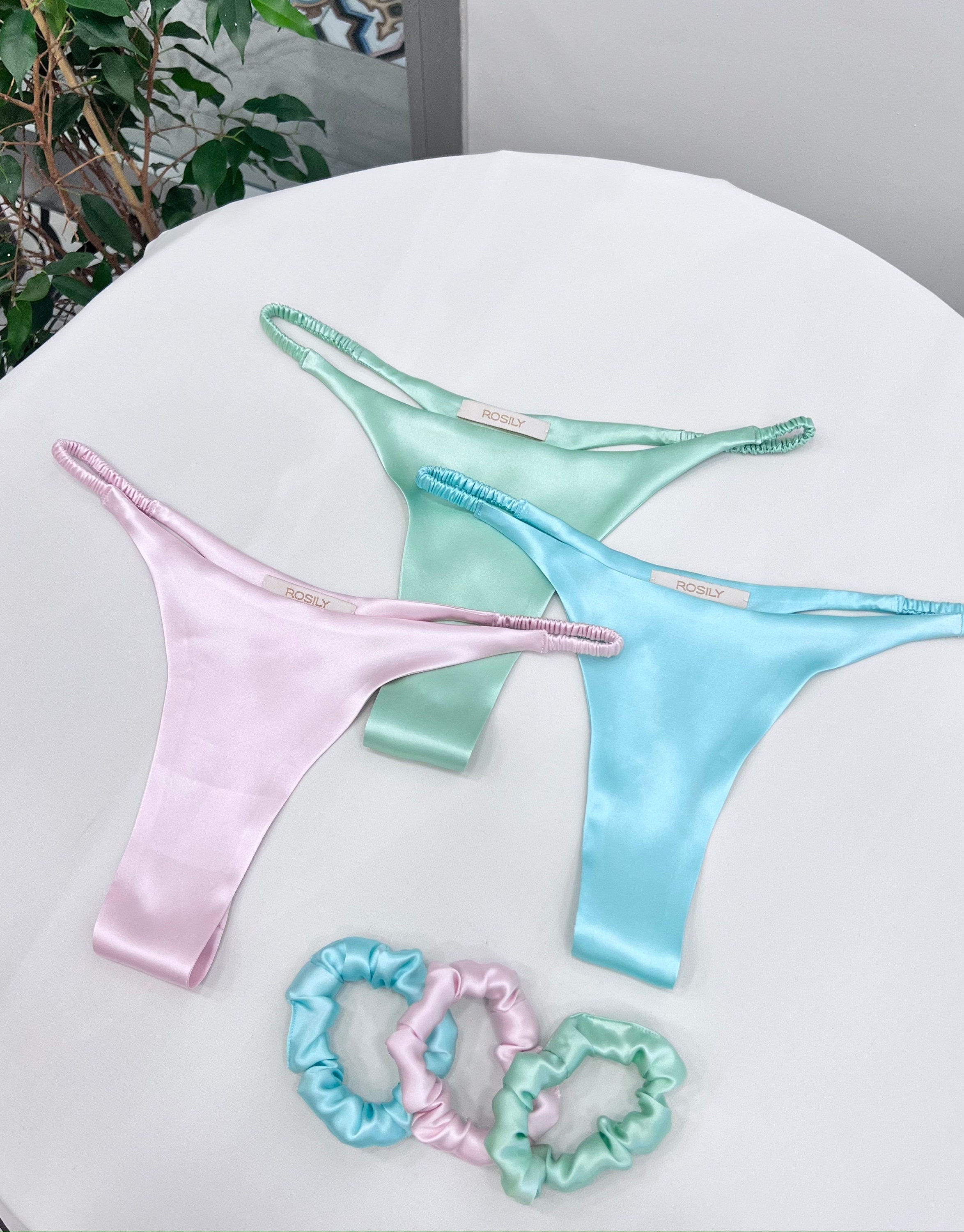  Alingdaundwr Women Thongs Sexy Silk Lingerie Underwear