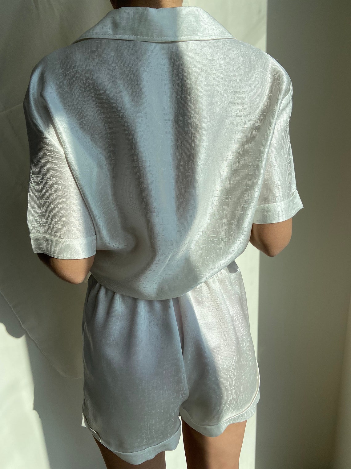 silk shirt with shorts