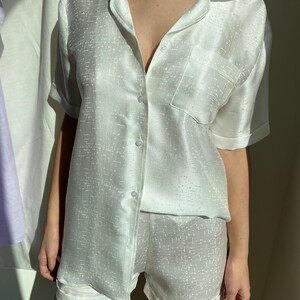 silk shirt with shorts