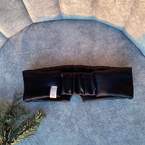 Black Silk Eye Mask / Sleep Mask, Deep Sleep & Anti Ageing, 100% Pure Organic Silk Sleeping Band image 6