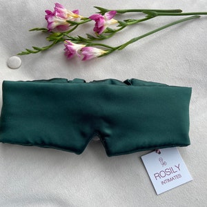 Emerald Silk Eye Mask / Sleep Mask, Deep Sleep & Anti Ageing, 100% Pure Organic Silk Sleeping Band image 6