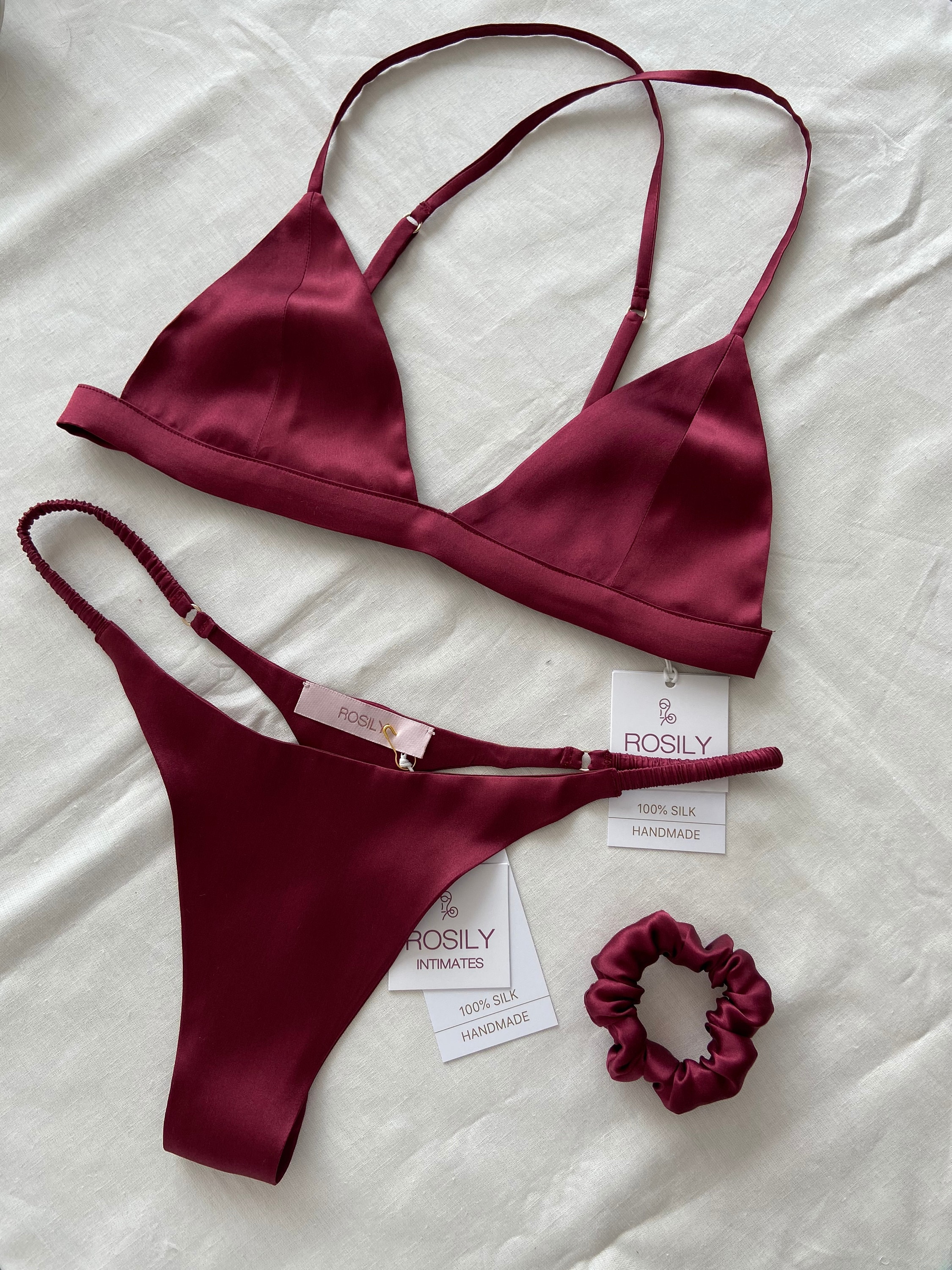 Women's Cotton Bra And Panty Set (material: Cotton (color: Maroon)