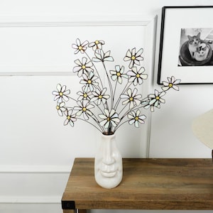 Glasmalerei-Gänseblümchen-Blumenstrauß: Weiße Blumen-Wohnkultur