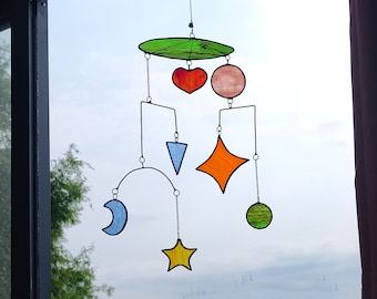 Bunt Glas Mobile Suncatcher: Geometrische Boho Dekoration