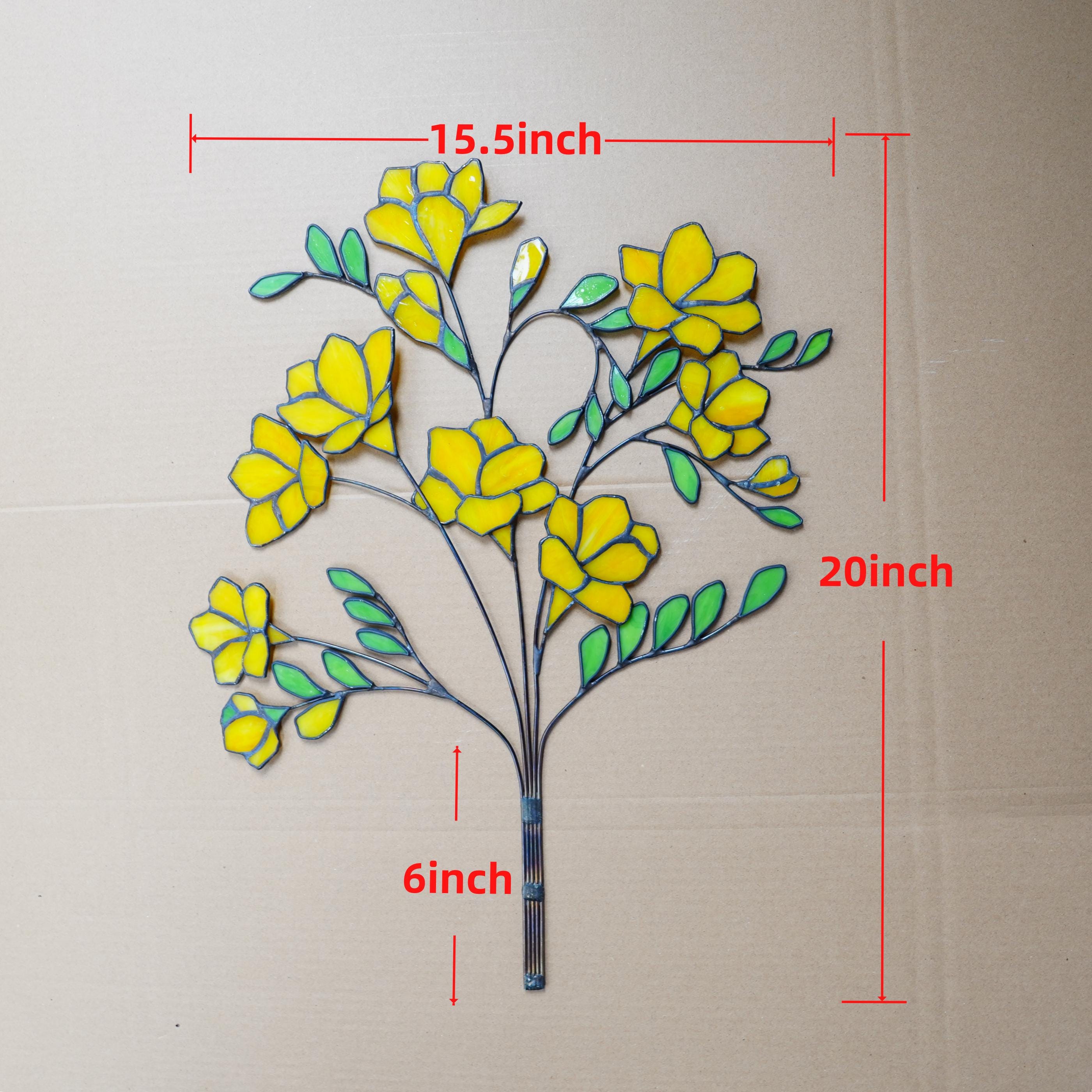 ステンドグラスのフリージアの花束：手作りの家庭スタイル - Etsy 日本