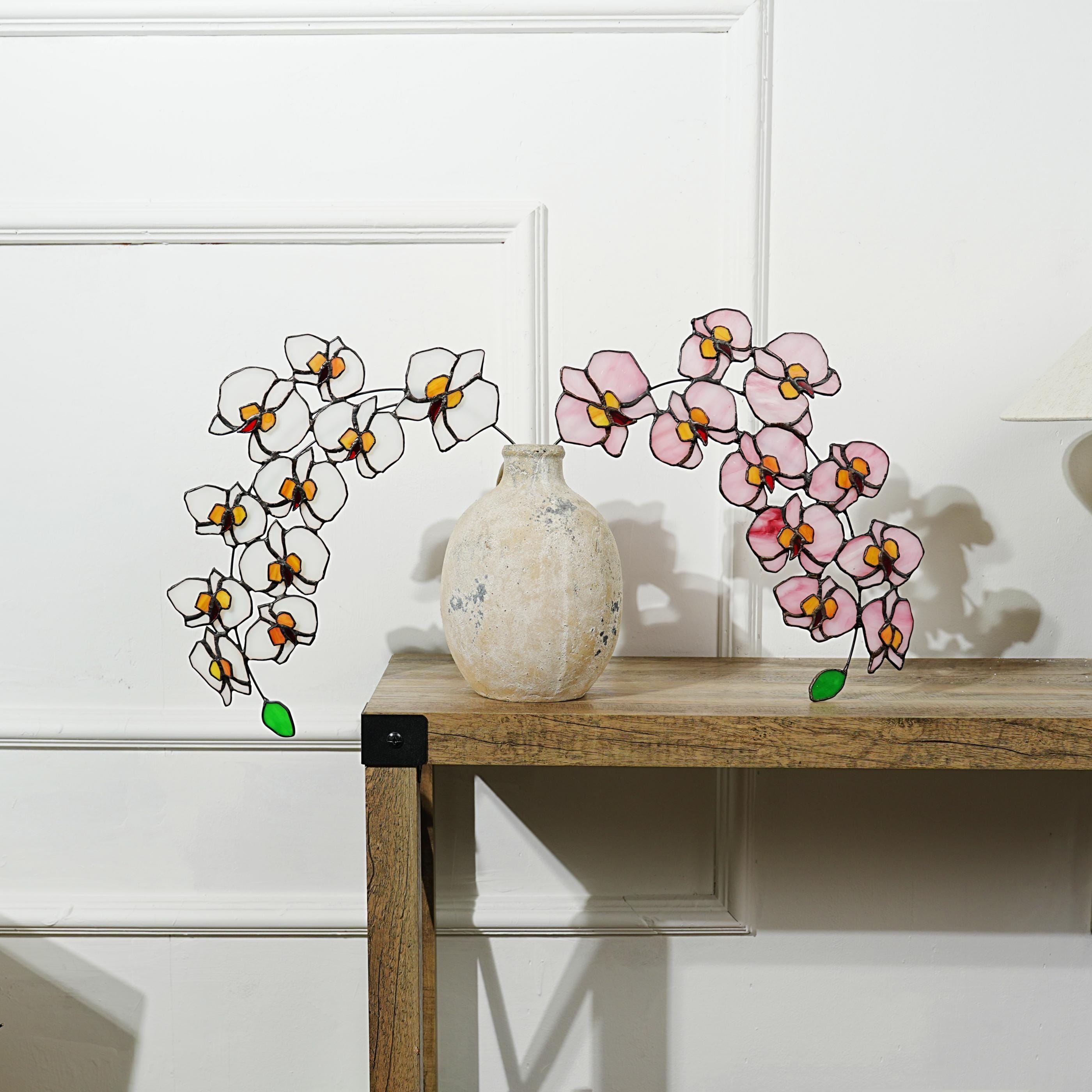 ステンドグラスの蘭の花：胡蝶蘭のインテリア - Etsy 日本