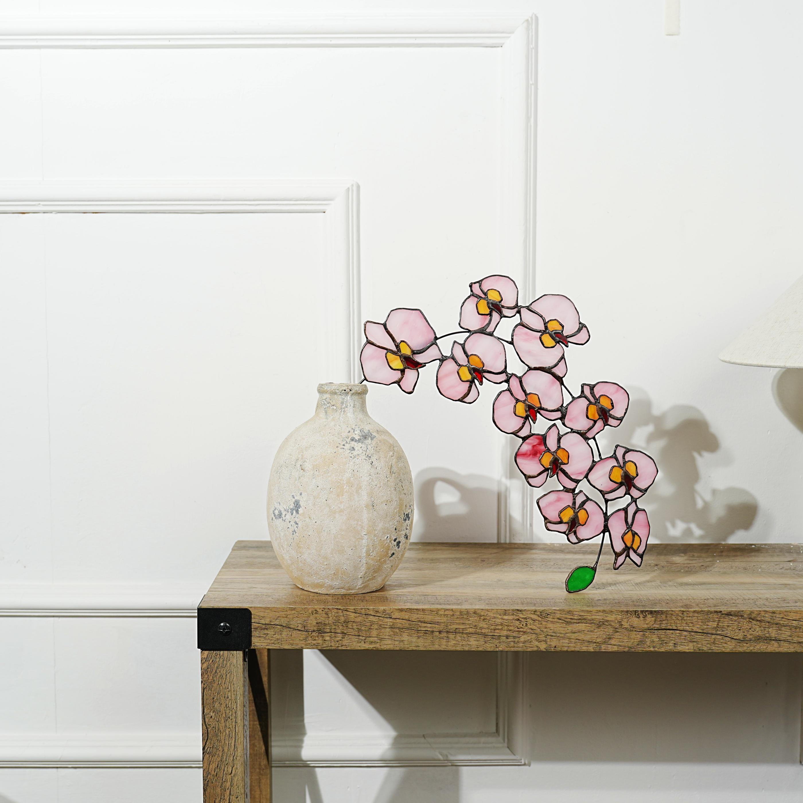 ステンドグラスの蘭の花：胡蝶蘭のインテリア - Etsy 日本