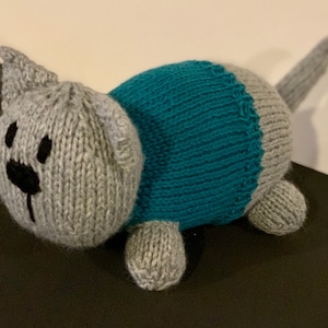 Hand knit cat plushy