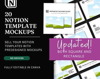 Notion Template Mockup Bundle for Etsy Digital Product Mockup Canva Etsy Listing Template No Device Mockup Photos for Notion Templates