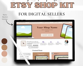 Etsy Shop Kit for Digital Product Sellers, Etsy Banner Start Your Etsy Shop Etsy Branding Kit - Pink Bundle, Etsy Success, Etsy Shop Banners