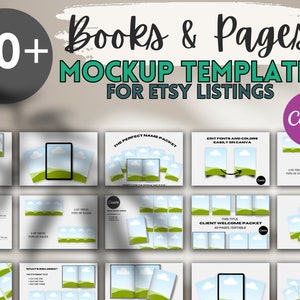 Ebook Mockup Etsy Eintrag Vorlage Bundle Canva Vorlage Seite Mockups Ausdrucke, Arbeitsmappe Mockup, bearbeitbare Auflistung Vorlagen Planer Mockup