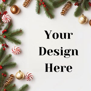 クリスマス背景モックアップ フラットレイストック写真、お祝い写真モックアップスタイルのホリデーディスプレイ、季節の背景オーバーレイ JPG モックアップ