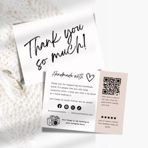 Vielen Dank für Ihre Bestellung Bestellkarte, DIY Dankeschön-Kartenvorlage, handgefertigte Geschäftskundenkarte Paketbeilage Marketing doppelseitig