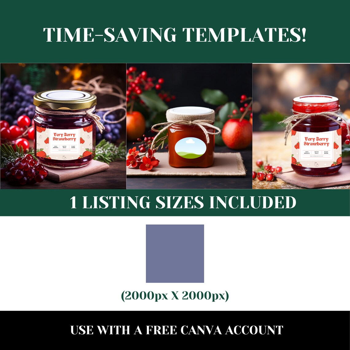 Jar Label Mockup Jam Stickers Mock up Jar Labels Customizable Holiday ...