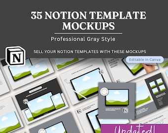 Notion Template Canva Etsy Listing Mockup Bundle, Digital Product Device IPad Mock-up, Planner Mockups for Notion Sellers, Simple Mock up