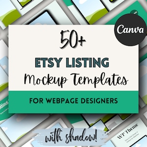 Canva Website Template Mockup Bundle, Etsy Product Listing, Website Mockup Listing Templates, Fully Editable Canva Templates, Customizable