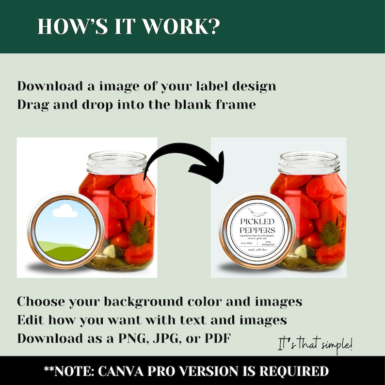 Canning Jar Label Templates, Mason Jar Top Label Mockup, Sell Your ...