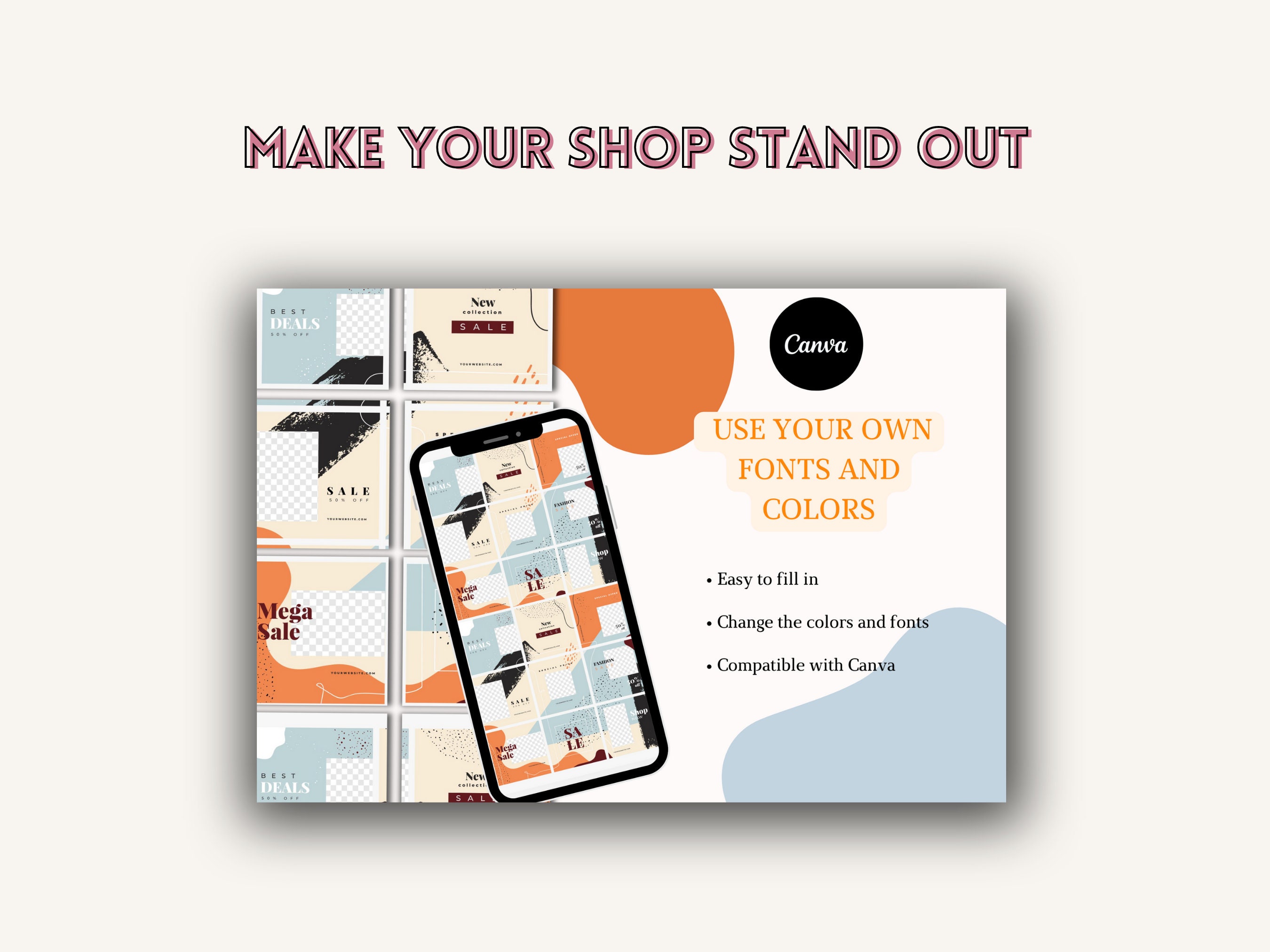 Etsy Listing Mockup Templates for IG Posts, Instagram Post Templates ...