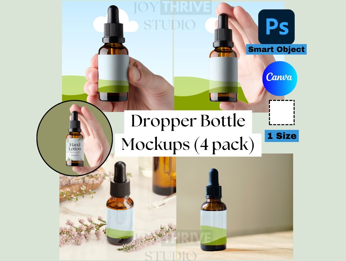 Dropper Serum Bottle Mockup | PSD Smart Object | Cosmetic Packaging | Essential Oil Amber Glass Bottle | Skincare Tincture Liquid Mock up