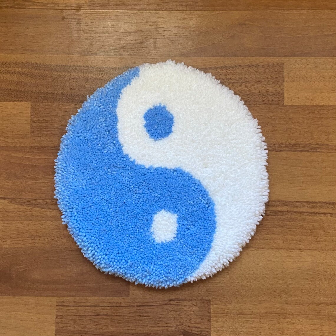 Yin Yang Black Pattern Print Floor Mat