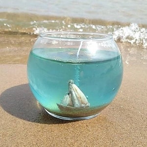 Pirate Treasure Gel Candle: Sailboat & Anchor, Ocean Scent