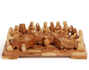 The Last Supper Scene Hand Carved Out Of Olive Wood In Bethlehem The Holy Land