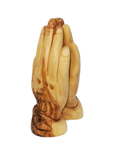 Petites Mains En Prière En Bois D'olivier De Bethléem - Taille 3,4 Pouces - Fait Main En Israël - Objet Religieux Chrétien Neuf
