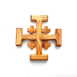 Olive Wood Jerusalem Cross OWC
