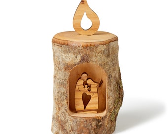 Candle Nativity Scene Handmade Out Of Olive Wood In The City Of Bethlehem The Holy Land OWY 001