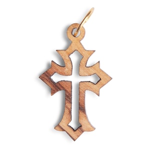 Olive Wood Cut Out Cross Inside Cross Pendant