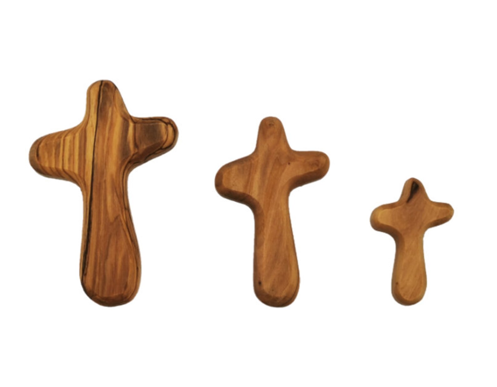 Hand Carved Olive Wood Holding Crosses Handmade Comfort Etsy