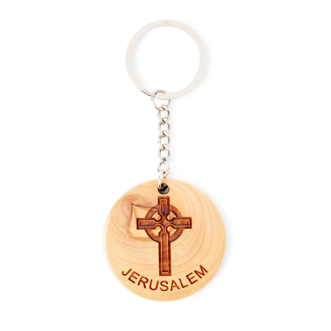 Cross Olive Wood Keyring Made in Bethlehem, Holy Land OWL 004 - Etsy