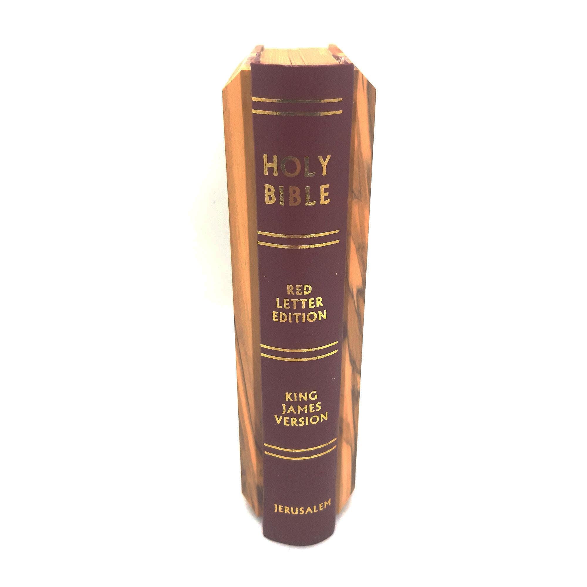 Olive Wood Cover English Bible From Bethlehem Christian Gift - Etsy