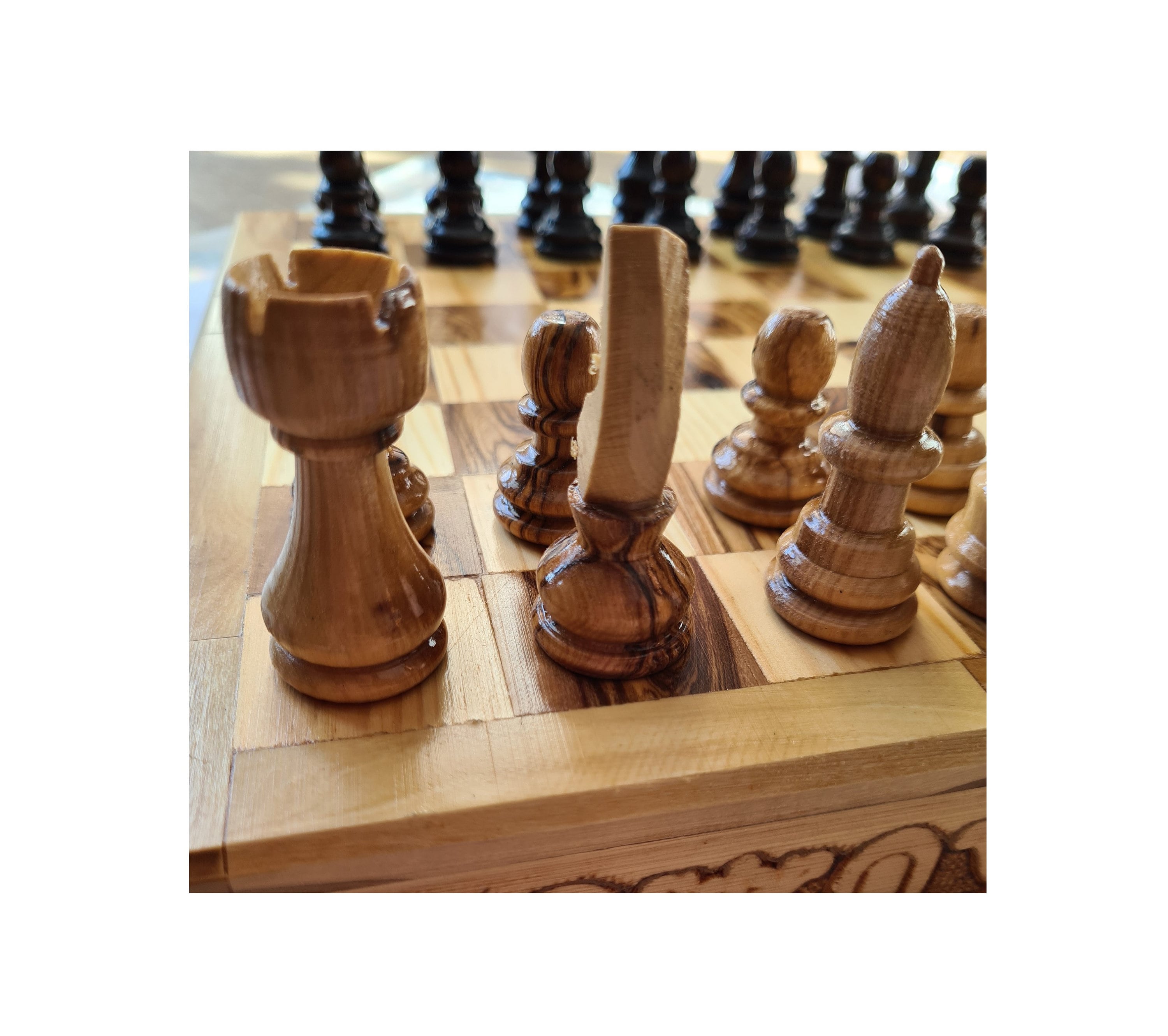 Hand Carved Chess Set Handmade Out Of Premium Quality Olive Etsy