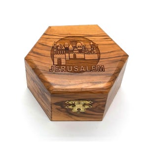 Jerusalem Olivenholz Trinket Box Handgemacht im Heiligen Land Bethlehem
