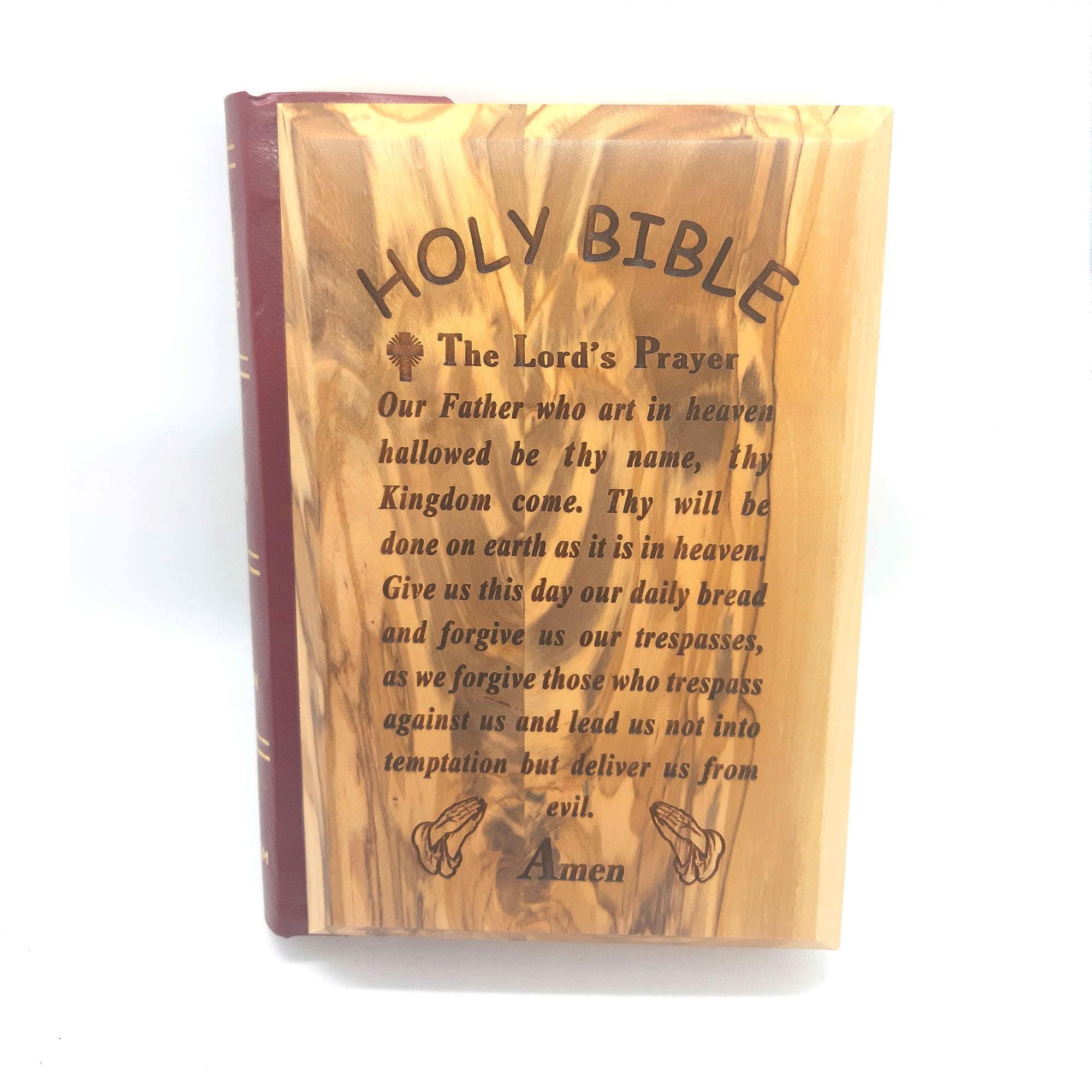 Olive Wood Cover English Bible From Bethlehem Christian Gift - Etsy