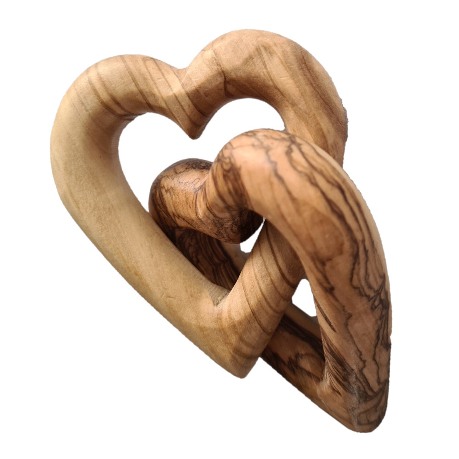 Love Hearts Entwined Linked Handmade Olive Wood Hearts of Love Etsy UK