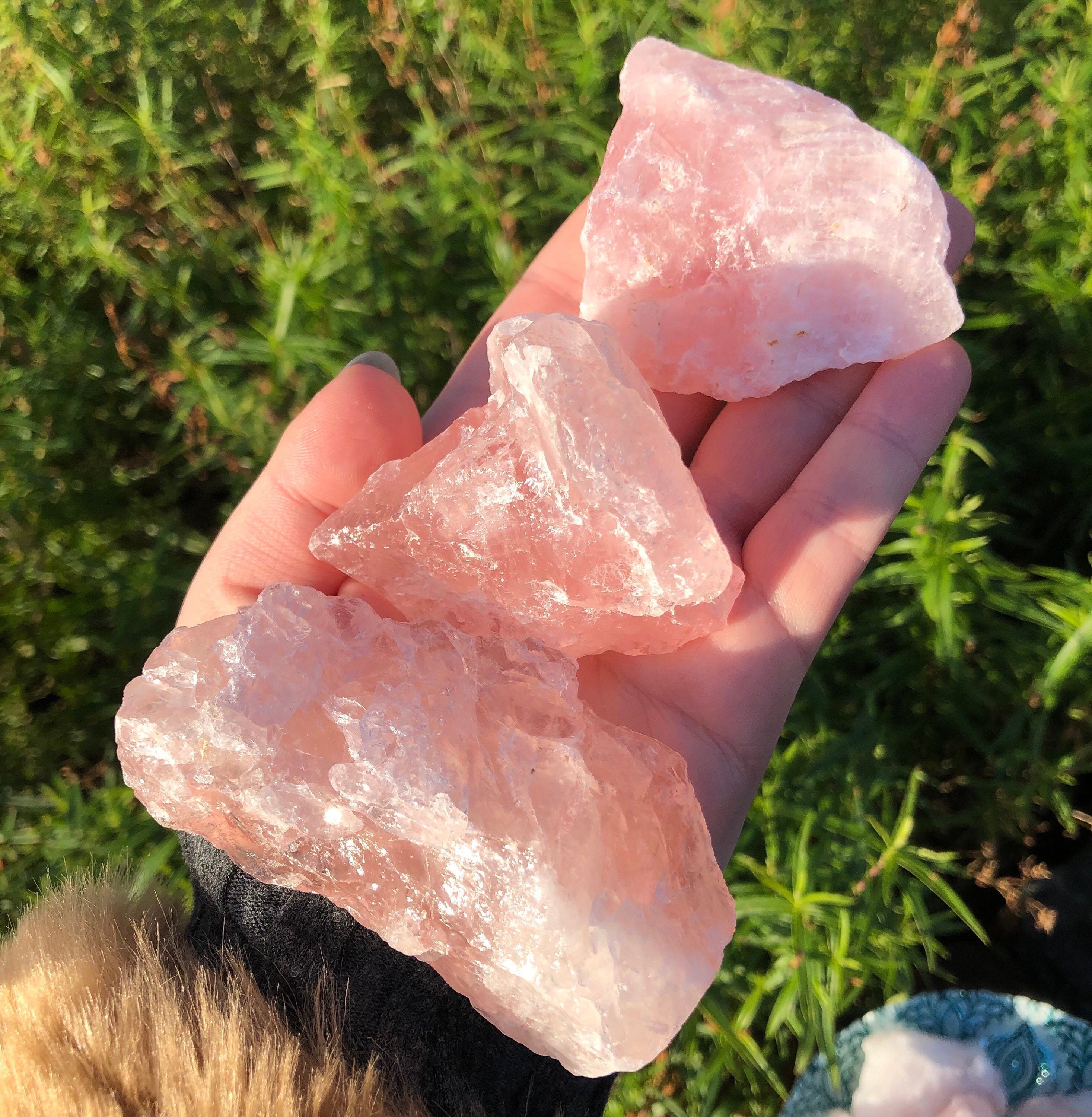 Real Raw Rose Quartz Pieces Etsy