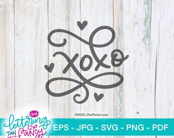 Hugs & Kisses, XOXO SVG File, Great for Valentine's Day projects, for use with your Cricut and Silhouette Cutting Machines