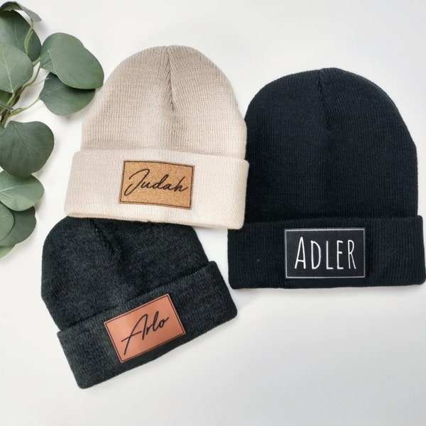 Gorro personalizado para bebé / Gorro unisex para bebé con parche para nombre / Gorro para niños pequeños, jóvenes, bebés y recién nacidos / Regalo personalizado para bebé