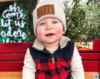 Gorro de bebé personalizado con nombre Gorro personalizado para niños  pequeños, bebés, recién nacidos, regalo con monograma Gorro de punto  neutro