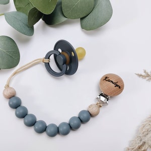 personalize pacifier clip paci clip binky clip dummy clip pacifier leash paci leash daycare accessories laser engraved wood silicone bead gender neutral baby gift baby boy gift baby girl gift color custom paci clip custom pacifier