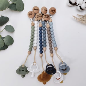 personalize pacifier clip paci clip binky clip dummy clip pacifier leash paci leash daycare accessories laser engraved wood silicone bead gender neutral baby gift baby boy gift baby girl gift color custom paci clip custom pacifier