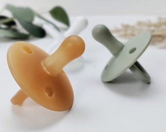 Silicone Pacifier / Stage 1 (0m+) / Baby Dummy Soother / Natural Rubber Color White Sage Pacifier / Bulb Pacifier / 1 Piece Paci / Matching