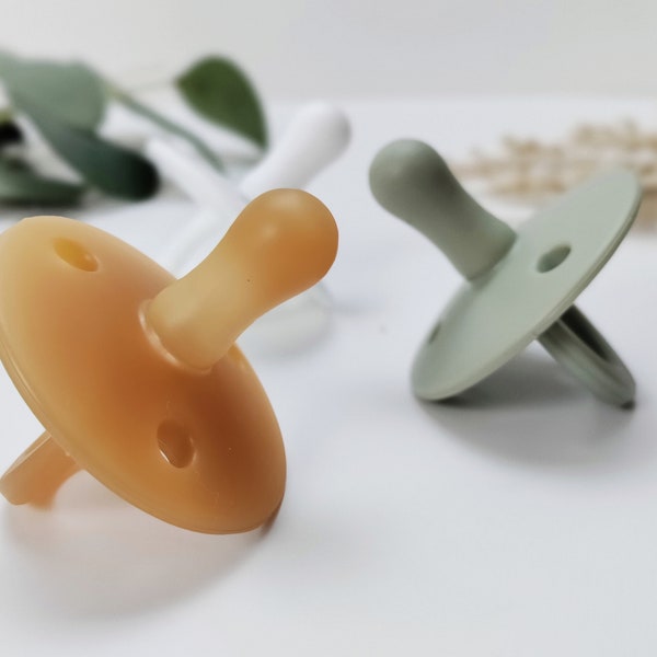 Silicone Pacifier / Stage 1 (0m+) / Baby Dummy Soother / Natural Rubber Color White Sage Pacifier / Bulb Pacifier / 1 Piece Paci / Matching