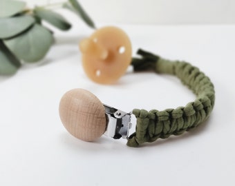 Flätad nappklämma / Boho nappklämma / Paci-klämma / Babypresenter / Anpassad nappklämma / Boho barnrum / Boho baby / Träklämma